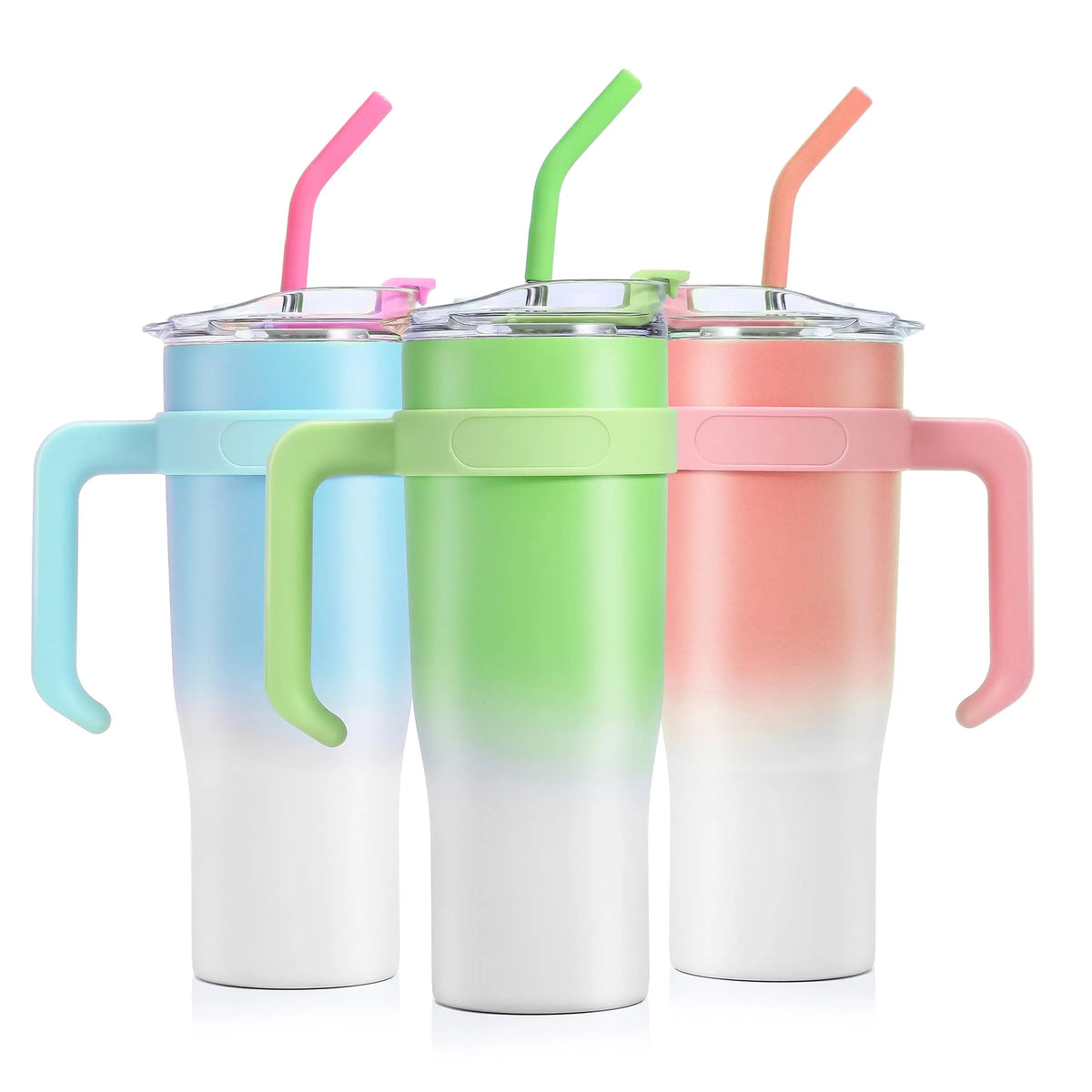 Vaso Térmico Acero Inoxidable 1200ml con Pajita y Manija
