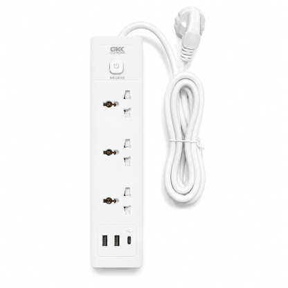 Zapatilla Eléctrica Usb Universal Alargue Prolonga Térmica 2 Usb + TipoC