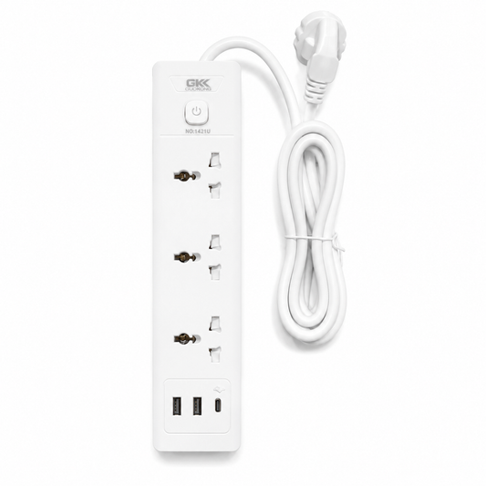 Zapatilla Eléctrica Usb Universal Alargue Prolonga Térmica 2 Usb + TipoC