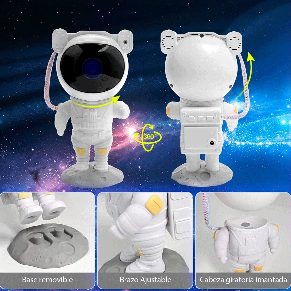 Proyector Astronauta Galaxia Estrellas Luz Led Rgb Premiun