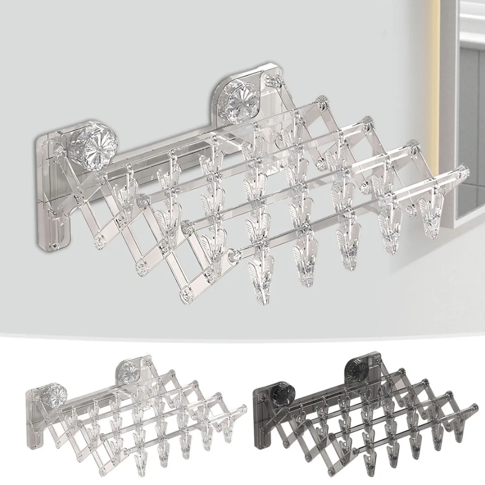 Perchero Retráctil Para Calcetines Pared Sin Taladro - Colgador Plegable Ahorra Espacio Bl702H10
