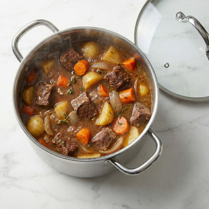 Cacerola Olla Acero Inoxidable Triple Fondo Con Tapa 20cm Plateado