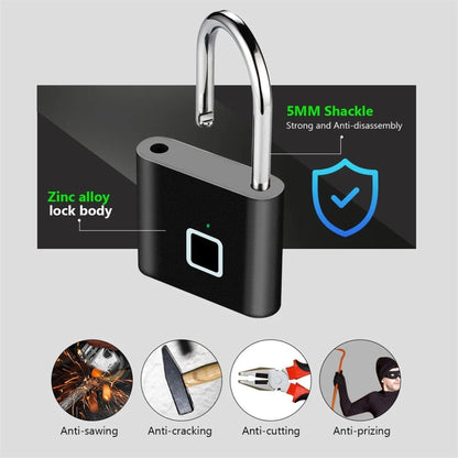 Candado De Huella Digital Acero Tactil Usb Resistente Agua