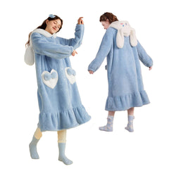 Pijama De Mujer Cinnamonroll Saco Manta Con Capucha Y Botones