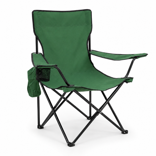 Sillón Plegable de Camping con Portavasos y Bolso Grande