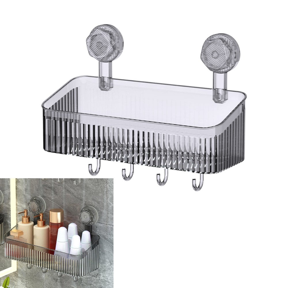 Estante Organizador De Baño Con Ventosa Transparente - Canasta De Almacenamiento Estilo Lujo Bl702K10