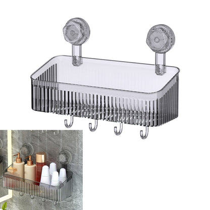 Estante Organizador De Baño Con Ventosa Transparente - Canasta De Almacenamiento Estilo Lujo Bl702K10