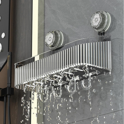 Estante Organizador De Baño Con Ventosa Transparente - Canasta De Almacenamiento Estilo Lujo Bl702K10