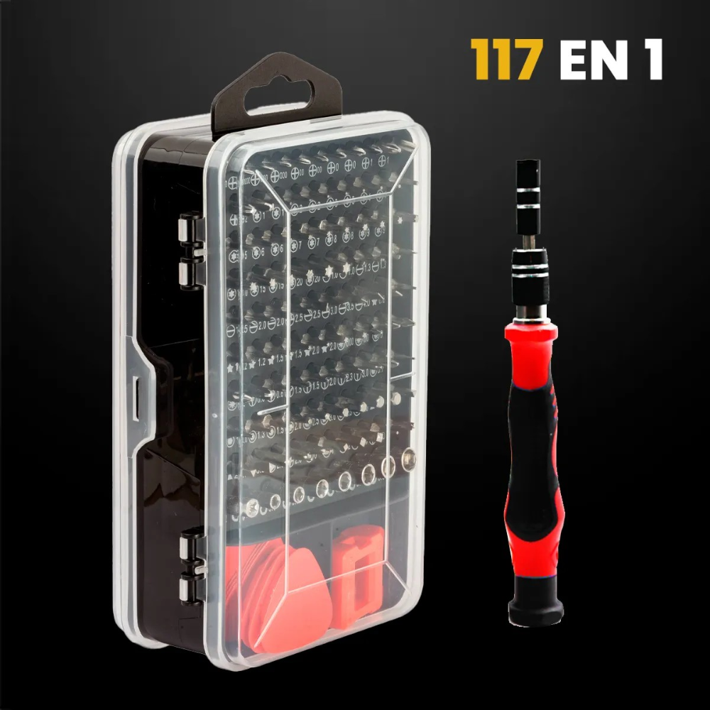 Set de Destornilladores de Precisión 117 en 1 con Estuche