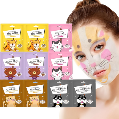 Mascarillas Faciales Hidratante con Diseño de Animalitos