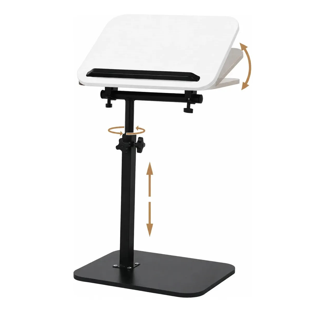 Mesa para Notebook Ajustable y Giratoria | Soporte de Pie con Superficie de Madera
