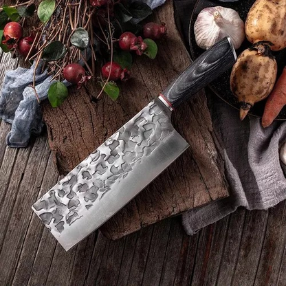 Hacha Cocina Acero Inox Carnes Mango Cuchillo Profesional Madera