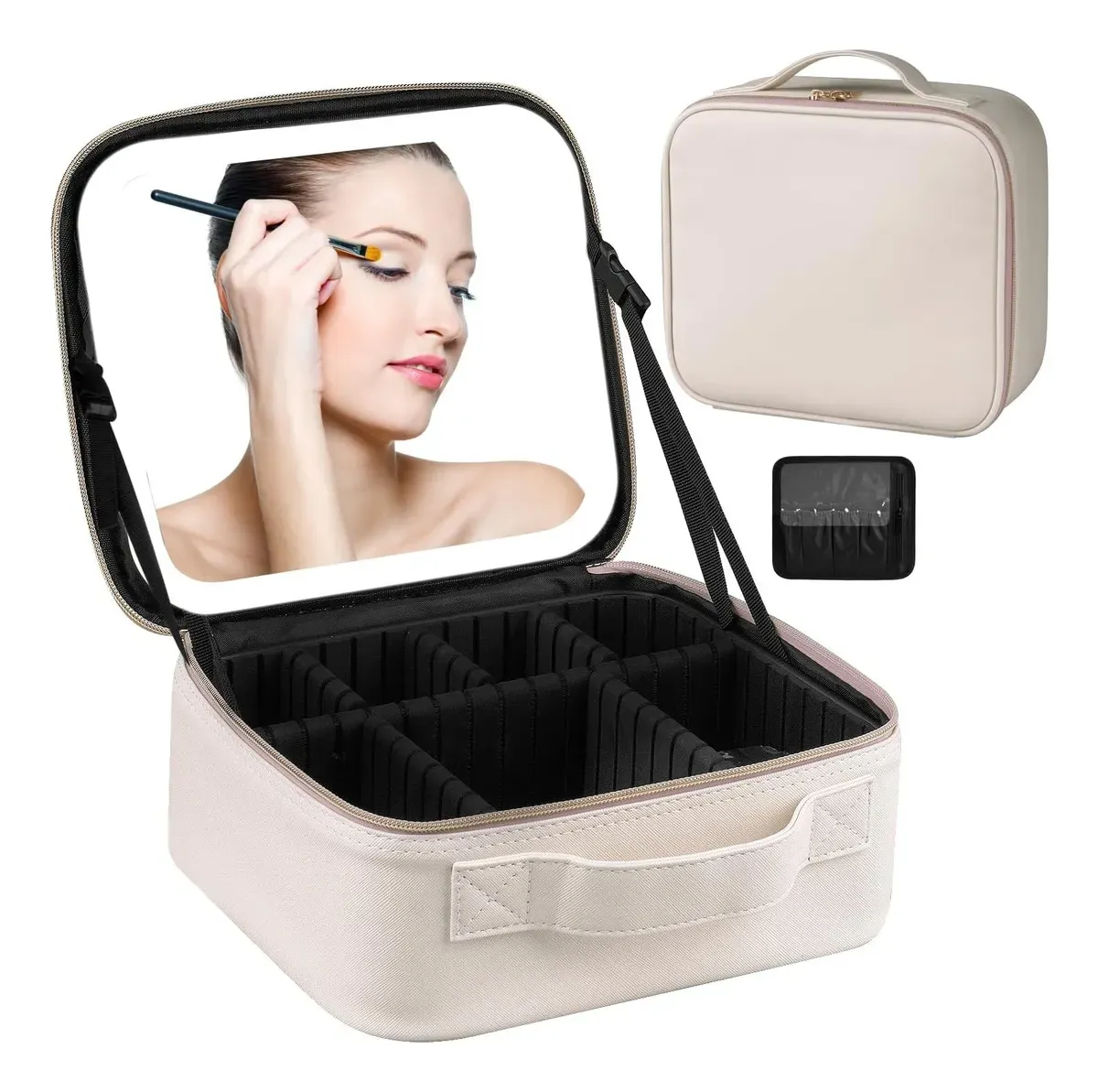 Maletín De Maquillaje - Con Espejo Y Luz LED