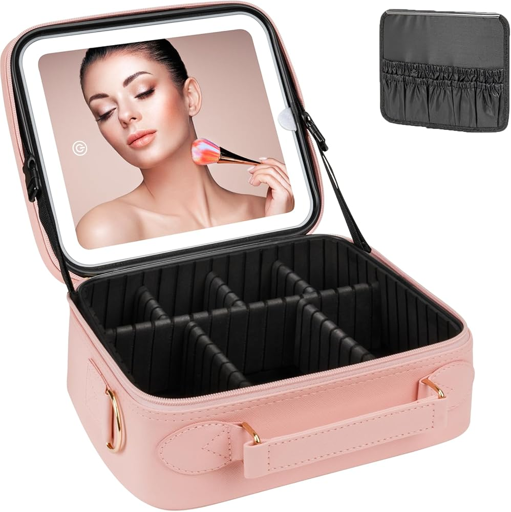 Maletín De Maquillaje - Con Espejo Y Luz LED
