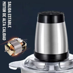 Picadora Eléctrica 2L – Procesador de Alimentos 1000W con Bowl de Acero Inoxidable