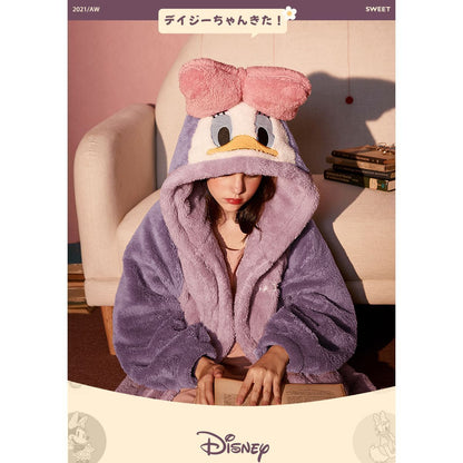Pijama De Mujer Daisy Saco Manta Con Capucha Y Botones