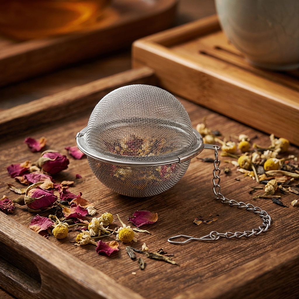 Infusor De Te Cocina Cafeteria Bolita Acero