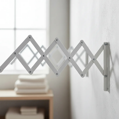 Tender Extensible De Pared Acordeón 80Cm - Perchero De Acero Para Ropa Y Toallas Bj104D20