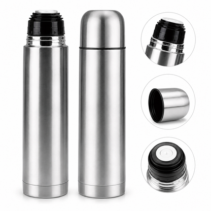Termo Liso Plateado Bala Travel Bottle