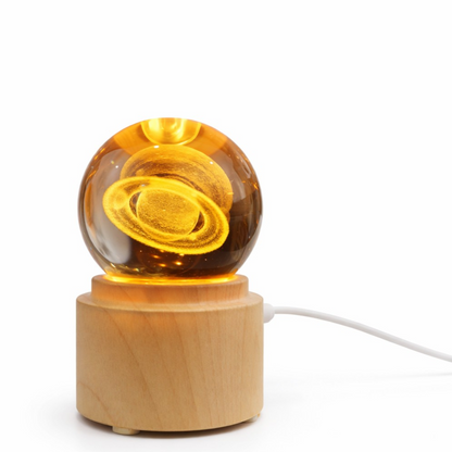 Esfera De Cristal 3D Lámpara Led Usb Con Base Giratoria 6Cm