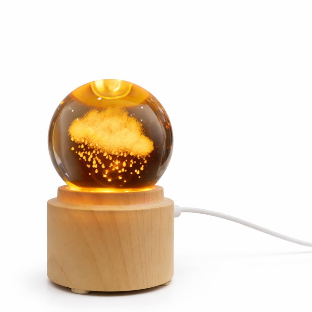 Esfera De Cristal 3D Lámpara Led Usb Con Base Giratoria 6Cm