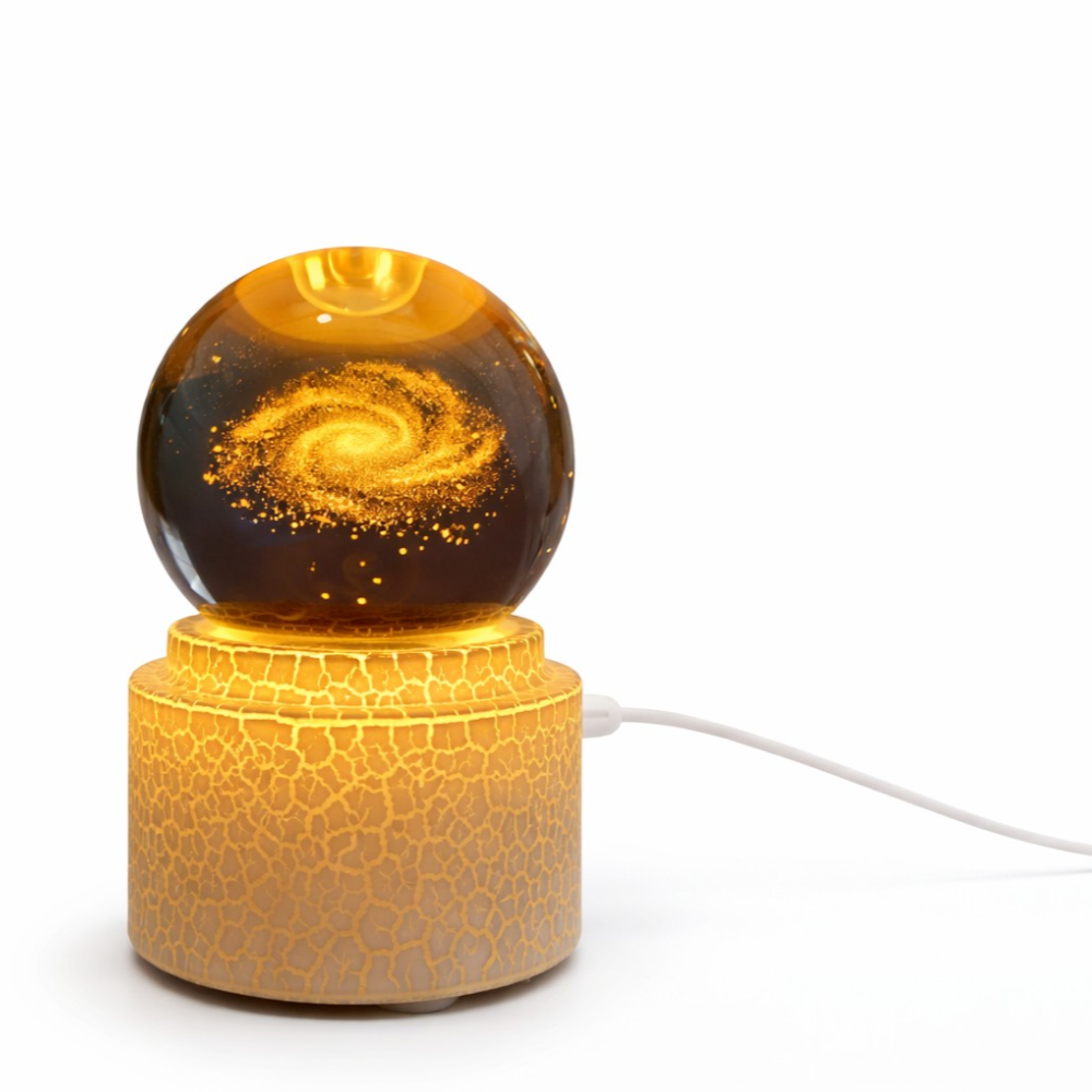 Esfera De Cristal 3D Lámpara Led Usb Con Base Giratoria 6Cm