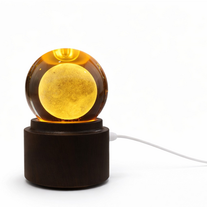 Esfera De Cristal 3D Lámpara Led Usb Con Base Giratoria 6Cm