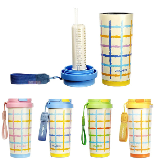Vaso Térmico 520ml con Filtro y Pajita – Acero Inoxidable 304